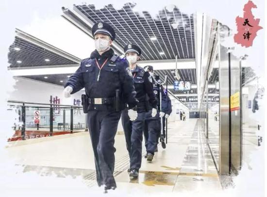一抹藏蓝一道防线*徽警**闪耀在天津疫情防控一线