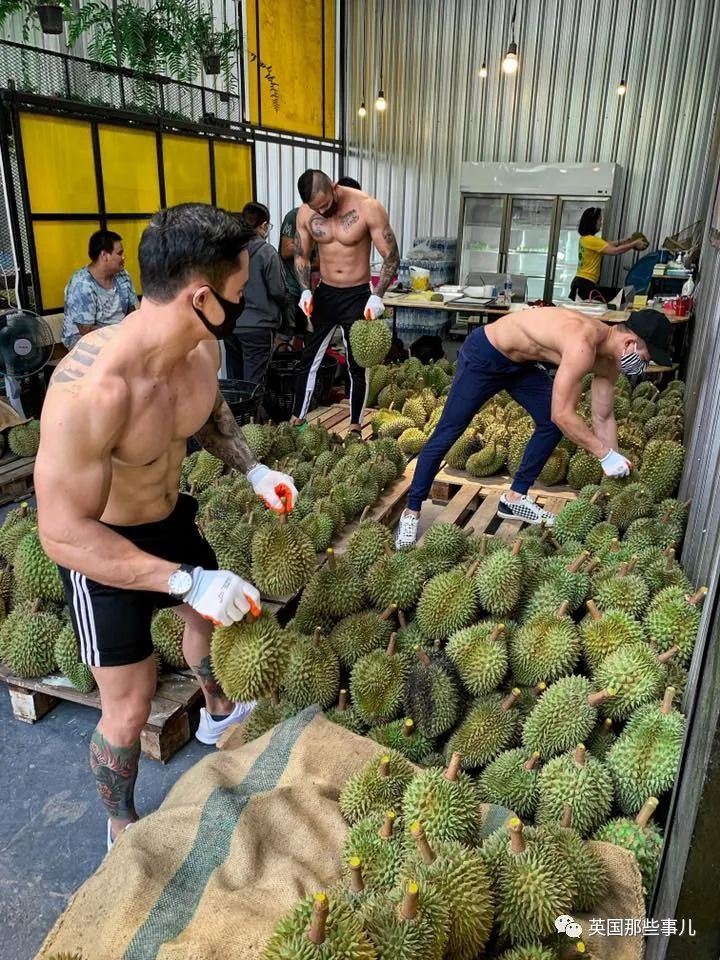 泰国健身教练赤膊卖榴莲走红,泰国健身教练榴莲