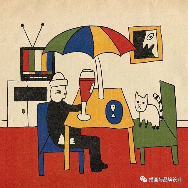 插画丨抽象复古的画面有没有带给你一些童年的回忆呢？