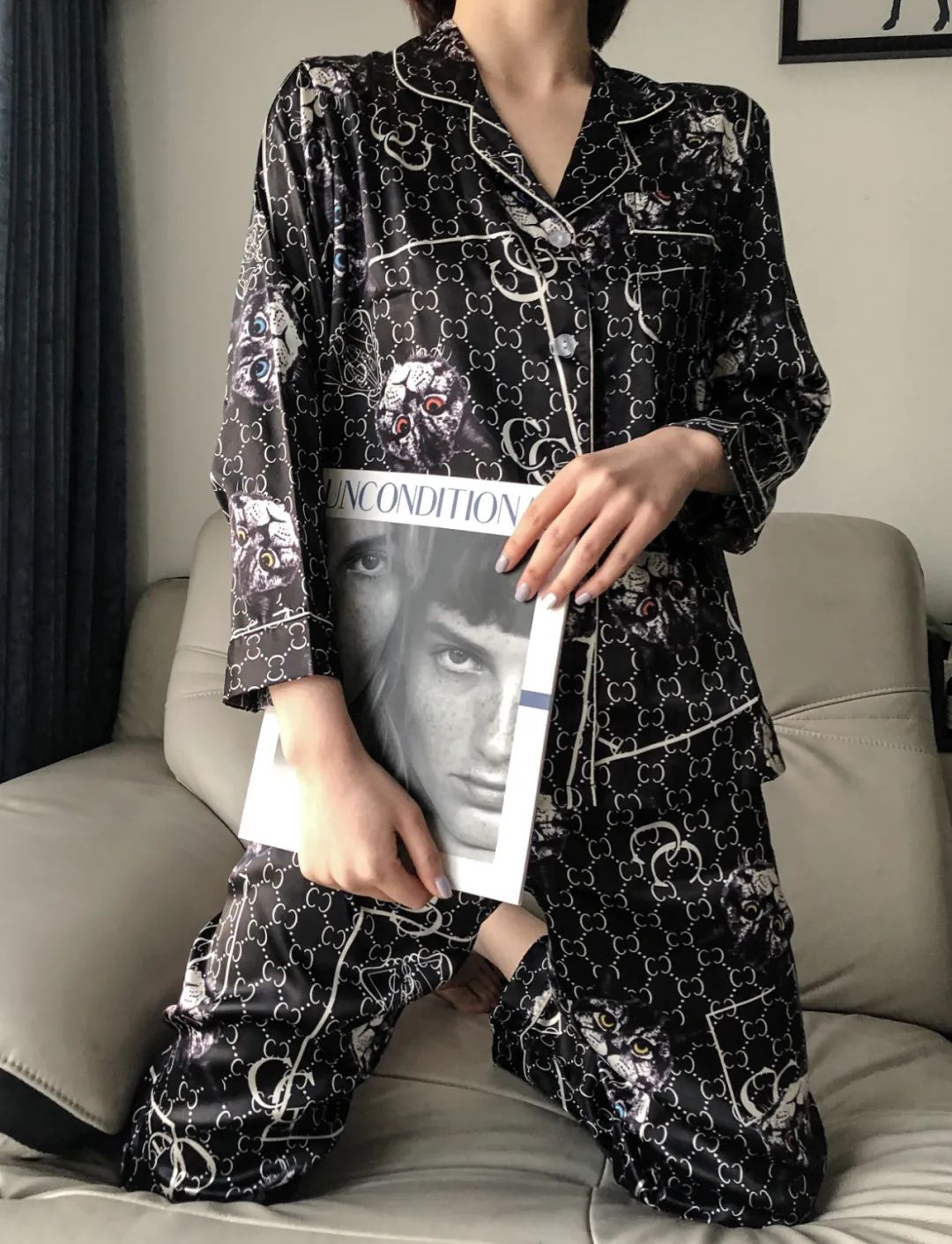 高档可爱甜美ins风纯棉睡衣,天丝棉轻奢短袖睡衣