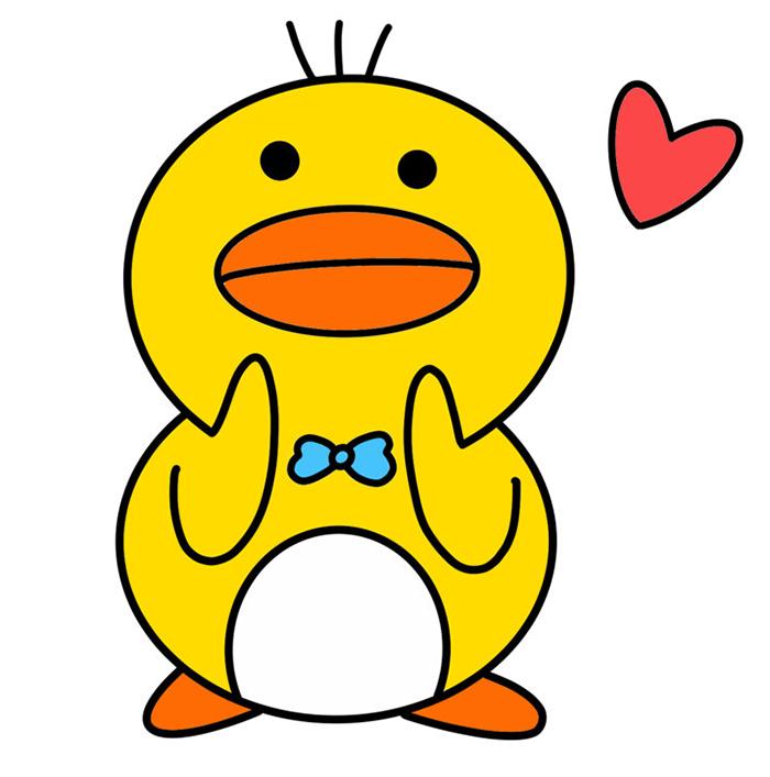 超简单小黄鸭简笔画,小黄鸭简笔画教程