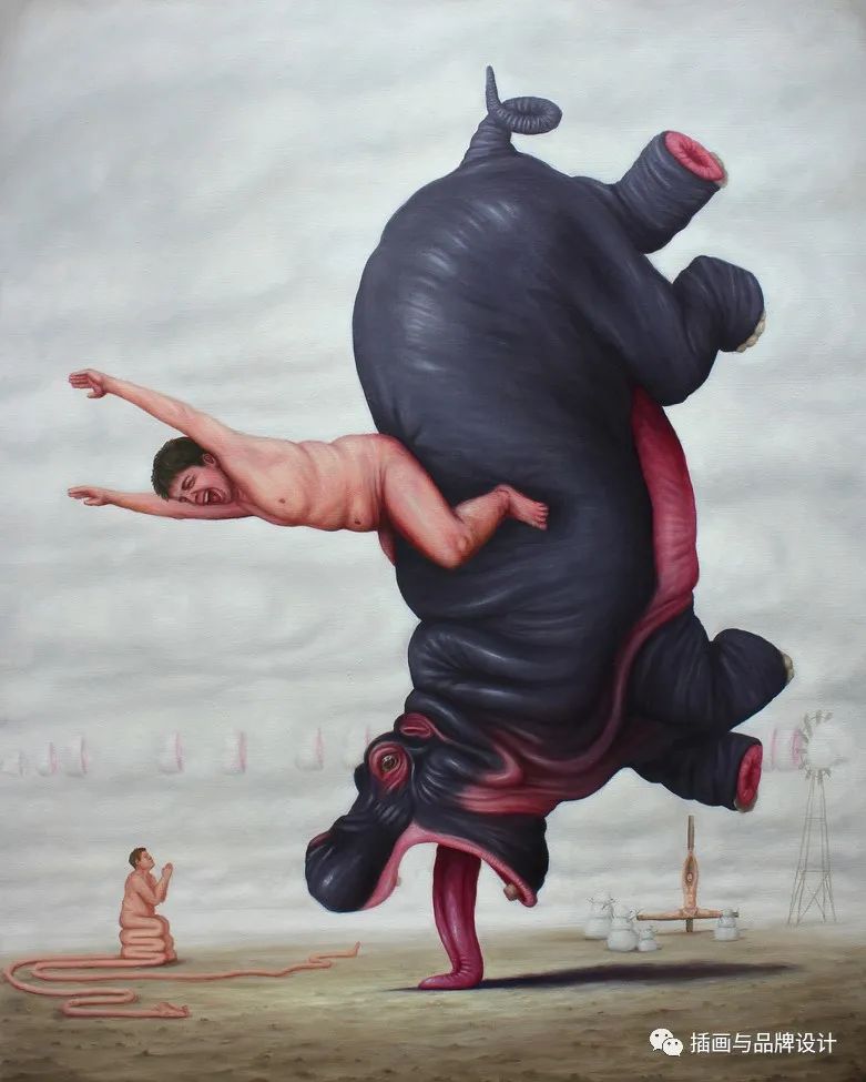 荒诞极端插画,荒诞主义插画