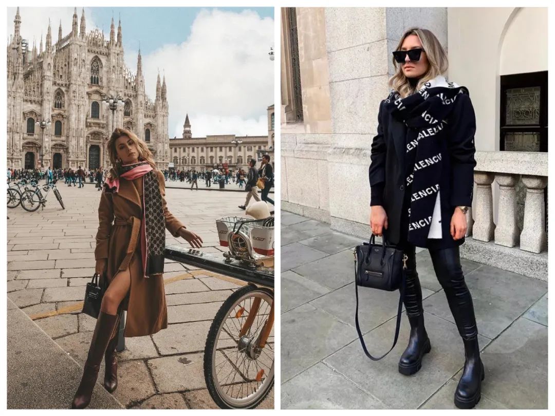 冬季的氛围感穿搭怎么能少了围巾,秋冬氛围感穿搭围巾