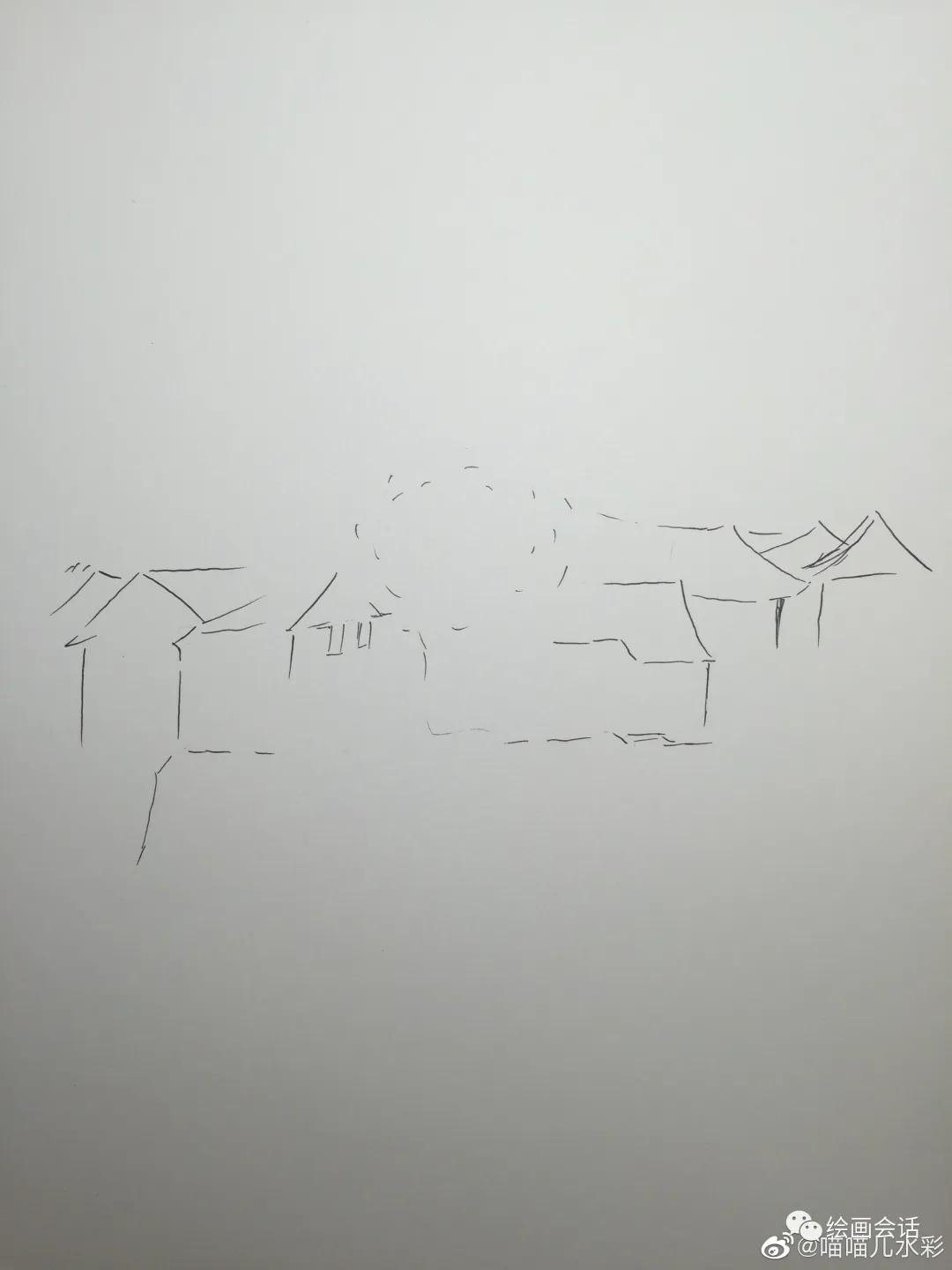 吴冠中钢笔风景速写,黄劲勇钢笔风景速写