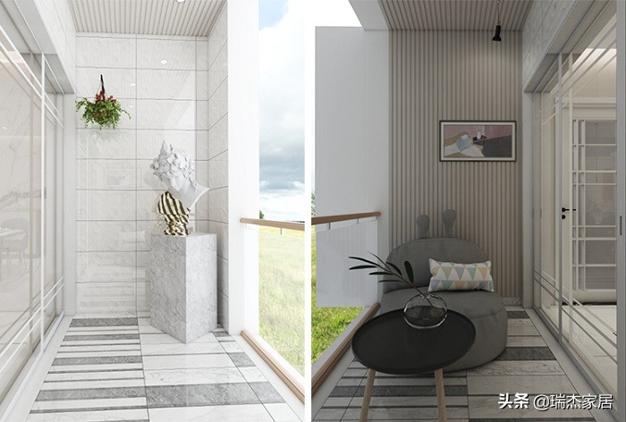 木饰面格栅轻奢风格装修效果图,黑白对比色彩构成简单图片