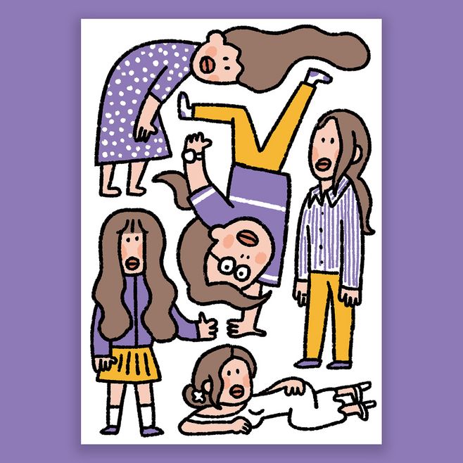 超可爱的手绘简笔画,简单的Q版简笔人物绘画