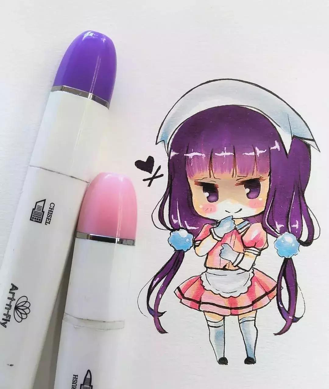 可爱动漫人物手绘马克笔,马克笔好看的动漫人物