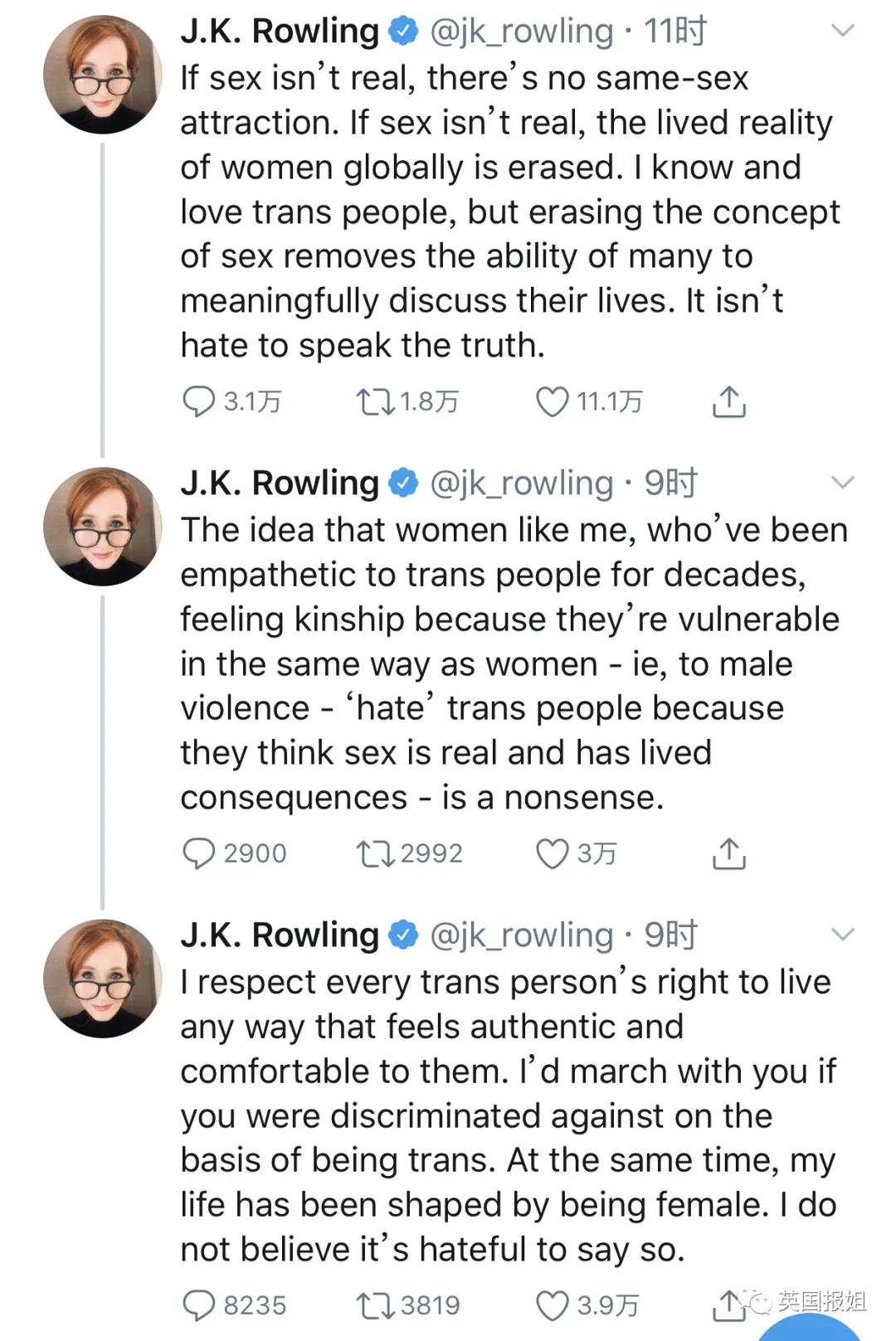 jk罗琳跨性别言论事件,jk罗琳性别言论事件