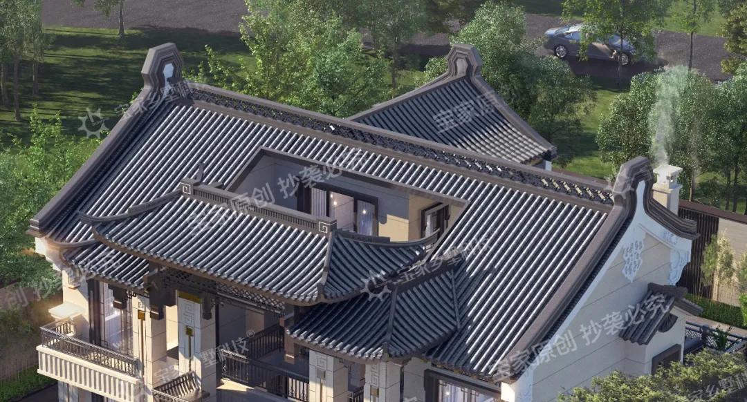 150平中式仿古庭院设计,苏式合院外观设计效果图