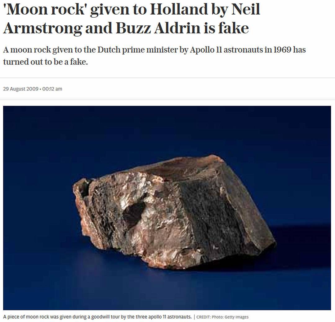 美国赠送给荷兰的月岩,美国送的月壤是真的假的