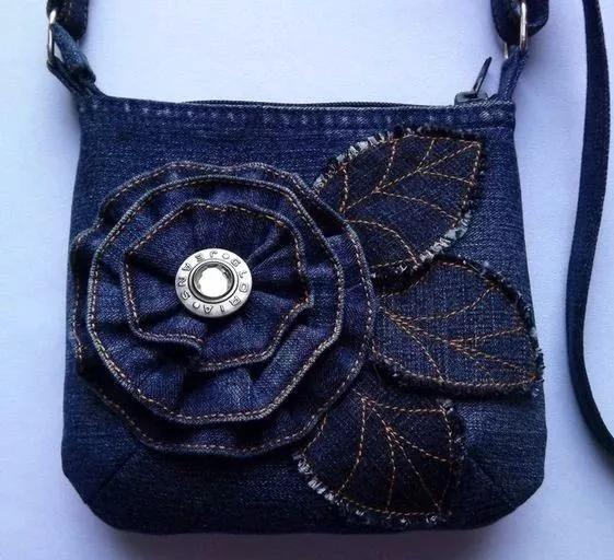 一条牛仔裤改的三个包包制作,旧衣服手工制作牛仔包包大全