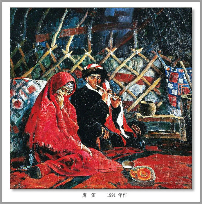 描绘新疆农村的油画,新疆油画风景作品