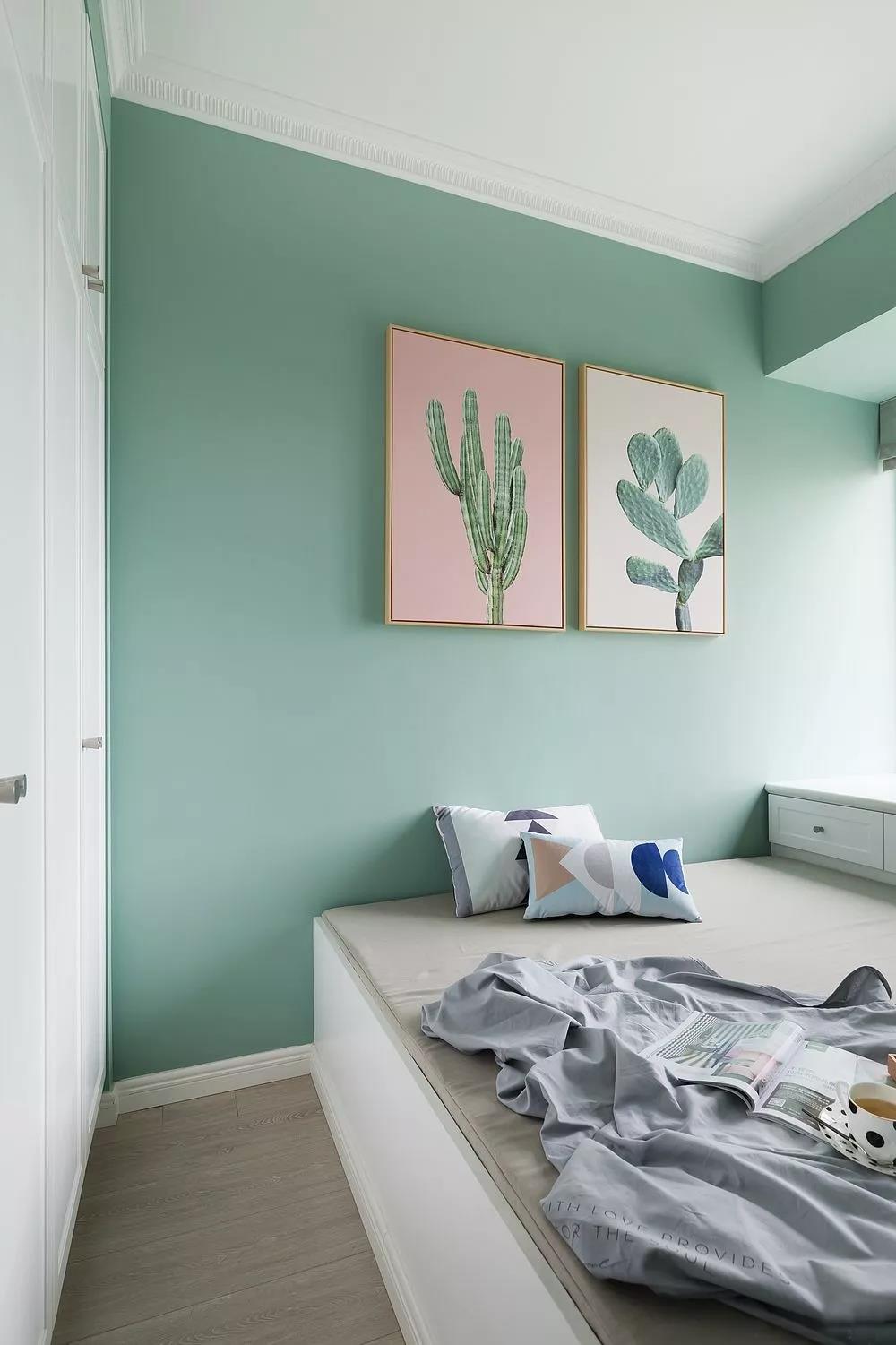 卧室绿色全屋乳胶漆,小户型房子刷乳胶漆好看