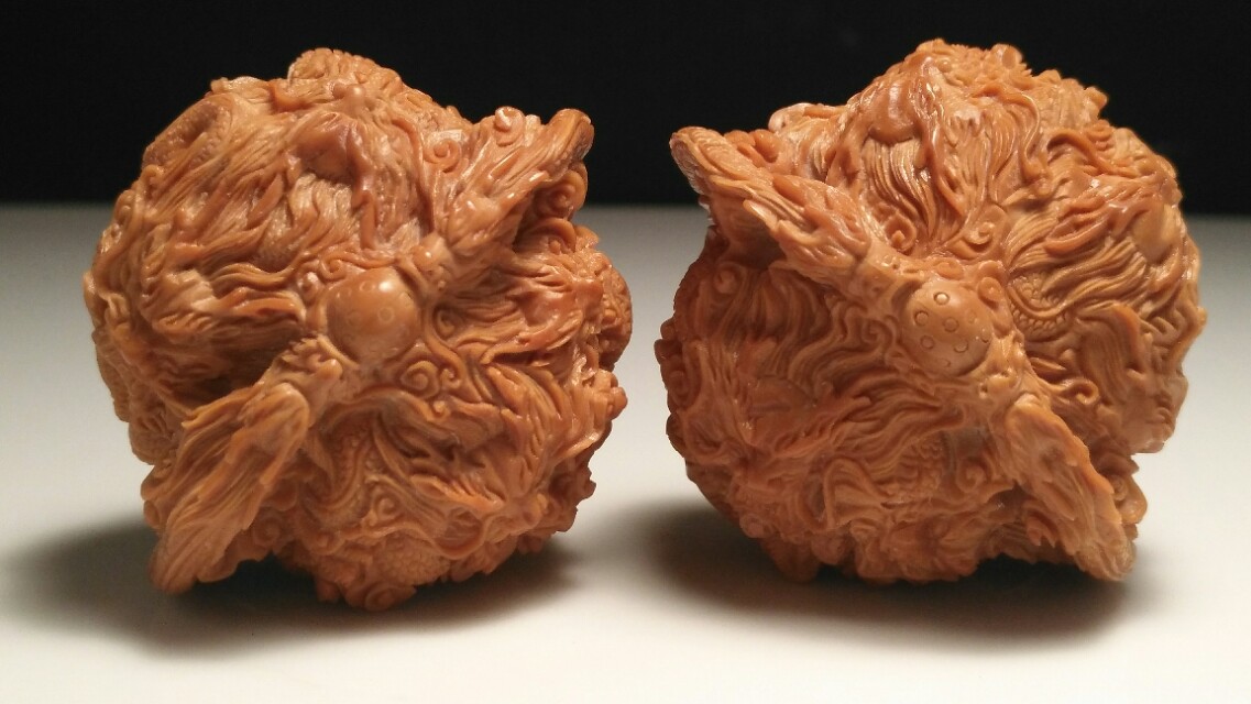 文玩核桃雕刻九龙,文玩核桃九龙至尊