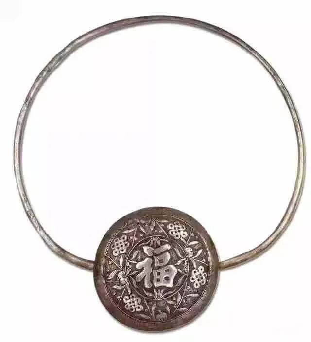 古代双寿长命锁,古人颈饰长命锁