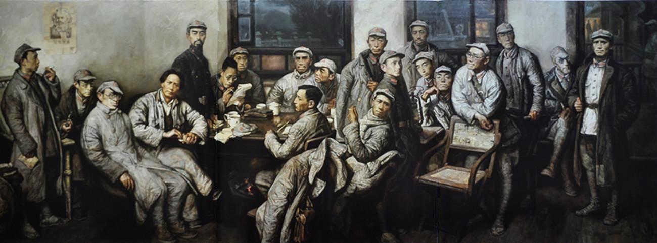 胡志渊油画作品欣赏,沈尧伊《彝海结盟》油画作品