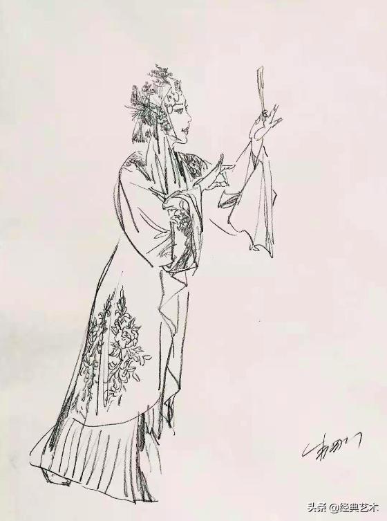 速写人物临摹图片戏曲,我与戏曲的一生