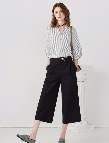 大粗腿怎么穿阔腿裤好看,腿粗穿什么裤子显瘦阔腿裤