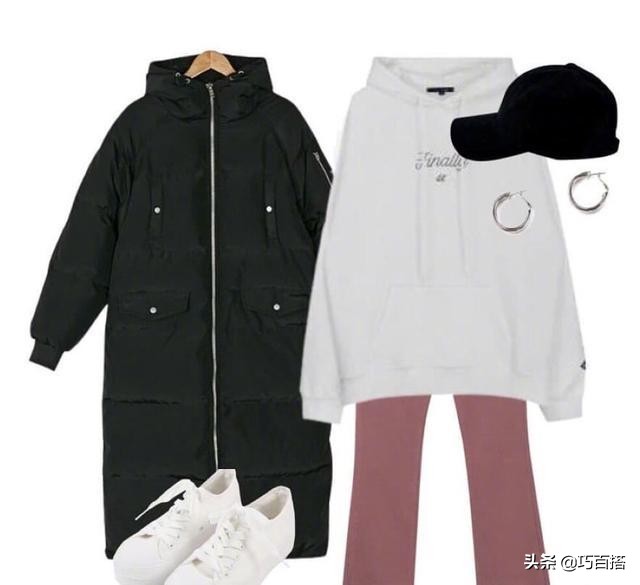 黑色长款棉服特别遮肉百搭又好看,简单气质款黑色棉服