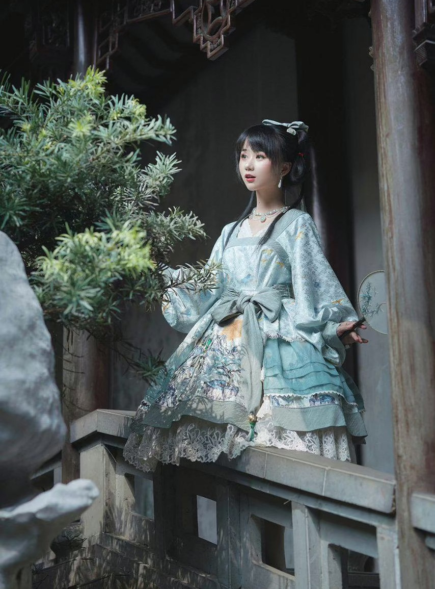 适合高个子的lo裙甜美风,lo裙中国风长裙