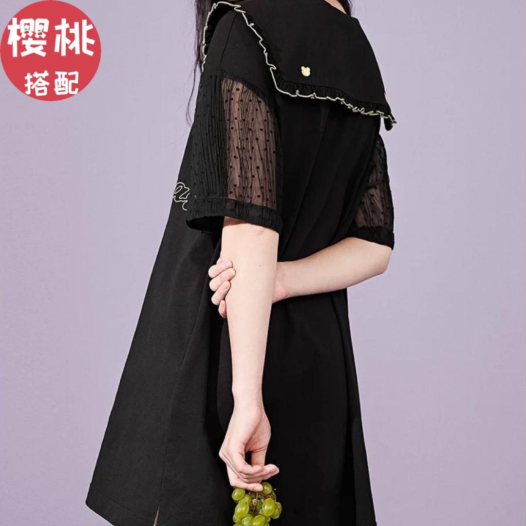 太平鸟新中式女装国潮,太平鸟新款夏季圆领国潮