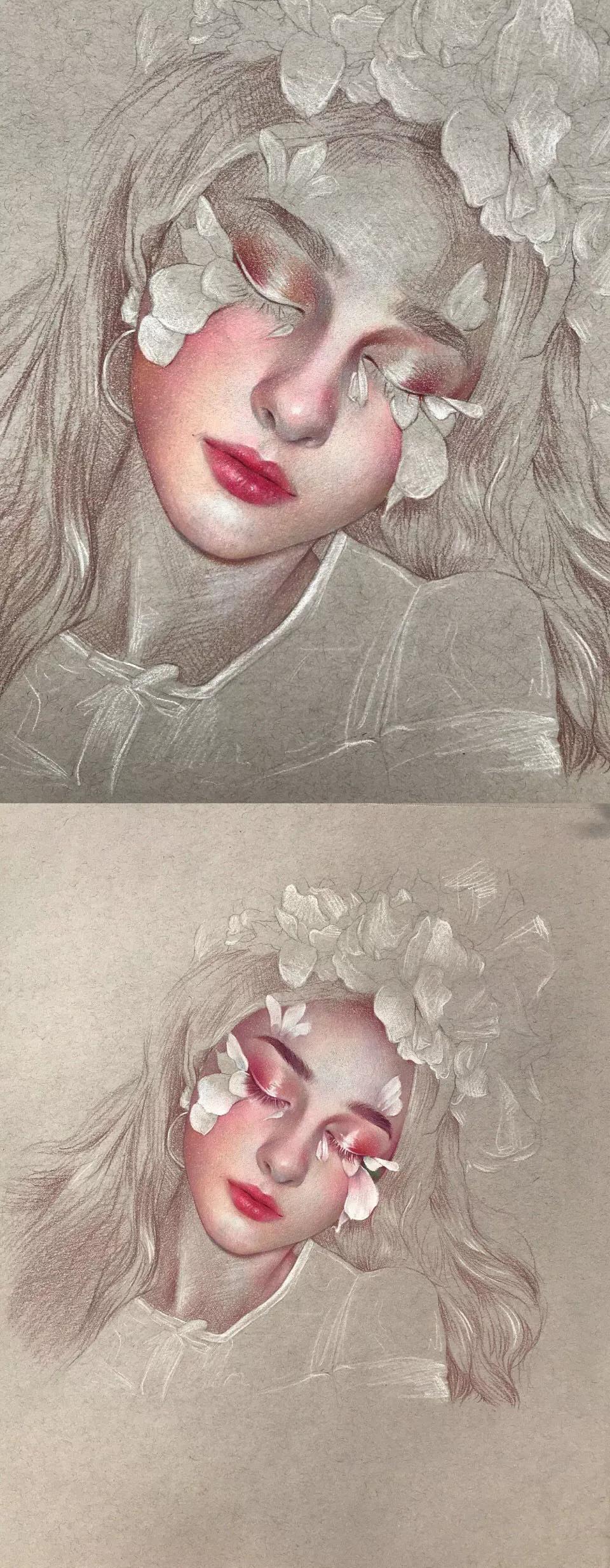 彩铅人物女孩教程视频,用彩铅画动漫人物天使恶魔