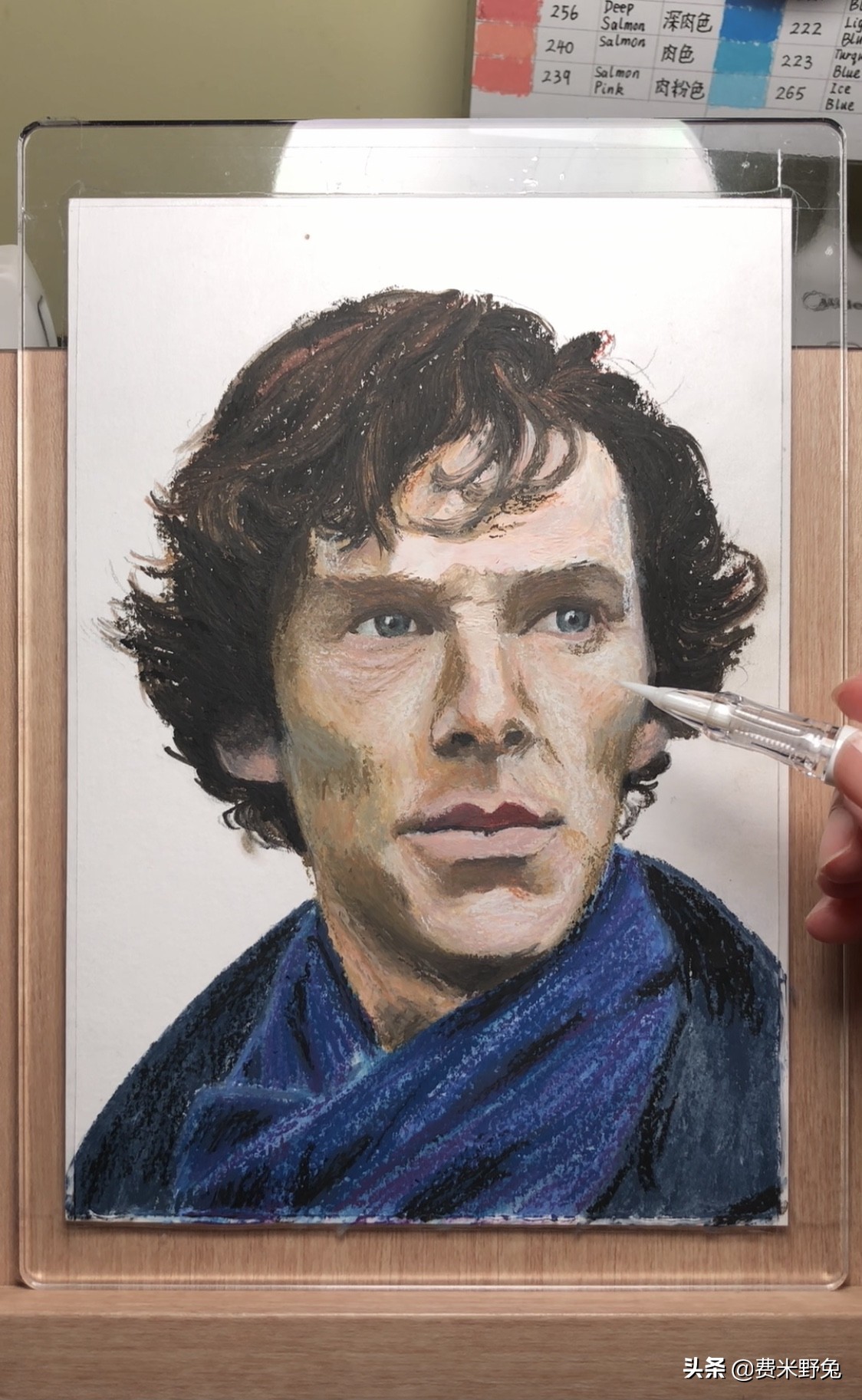 神探夏洛克图片手绘,油画棒星汉灿烂教程