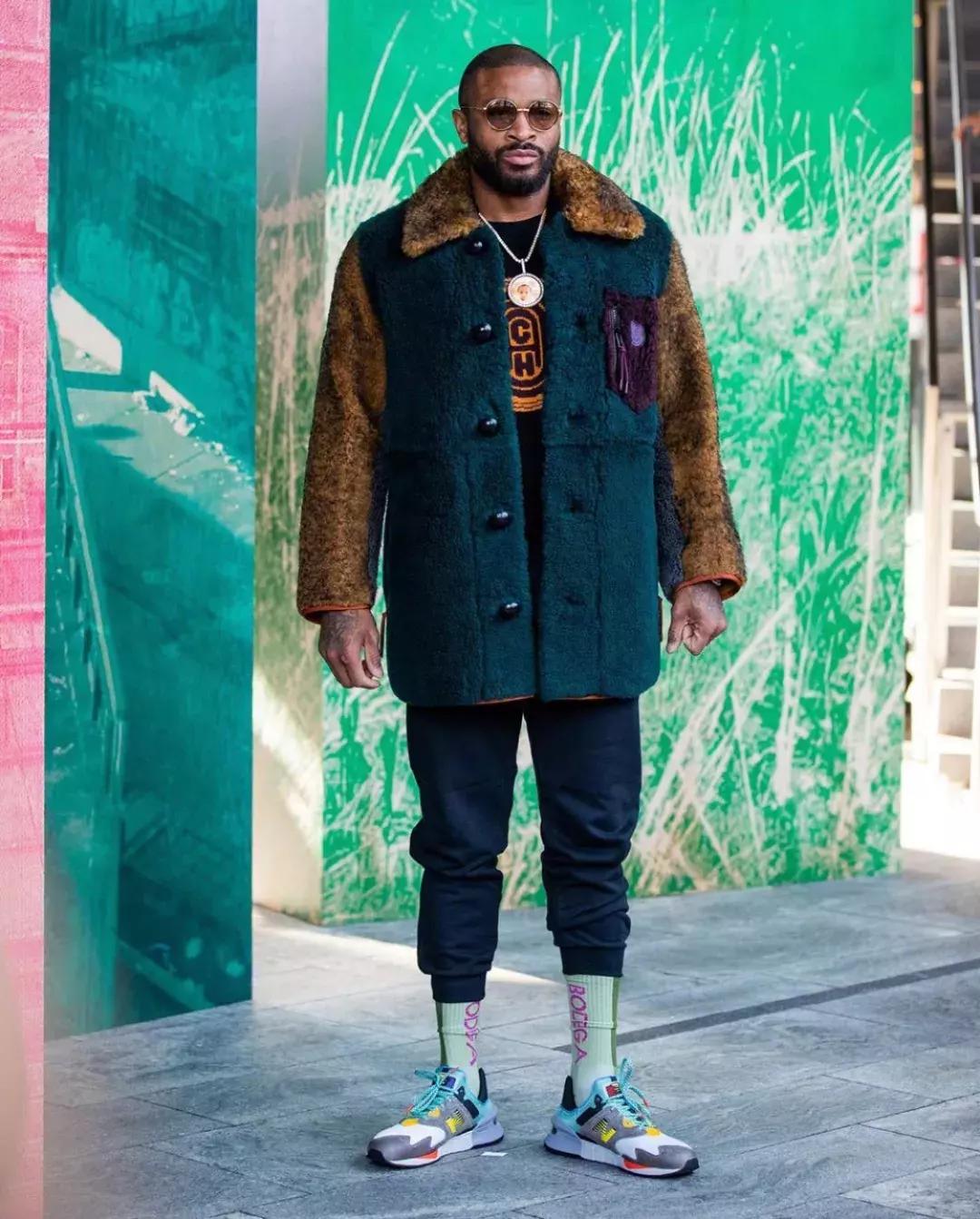 nba球员上脚pg5,nba球星上脚pg4藏青色