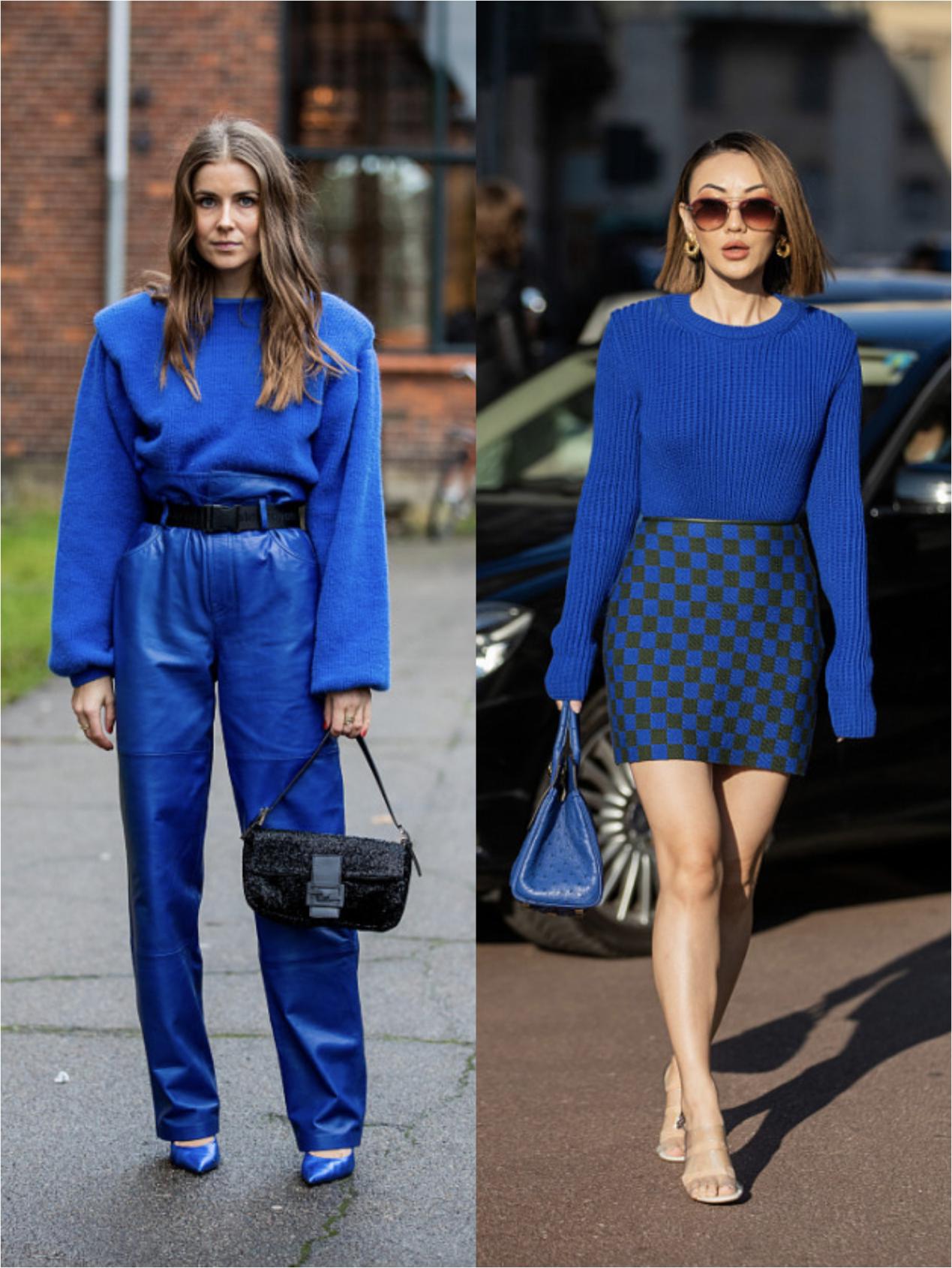 肤色暗沉不知道怎么搭？宝蓝色的服装你值得拥有，显白有气质