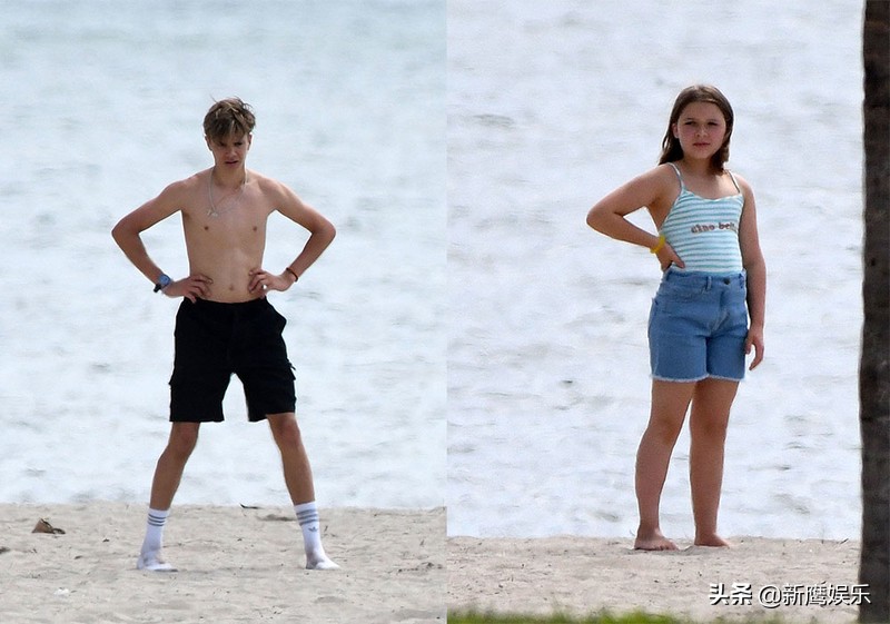 又胖了?小七沙滩踢足球比17岁哥哥腿还粗,太胖跑不动被球砸脸