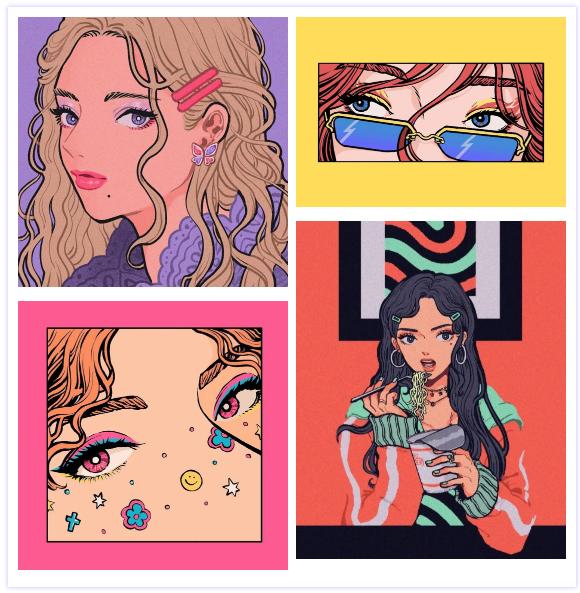 创意爱心插画素材,插画大全100张