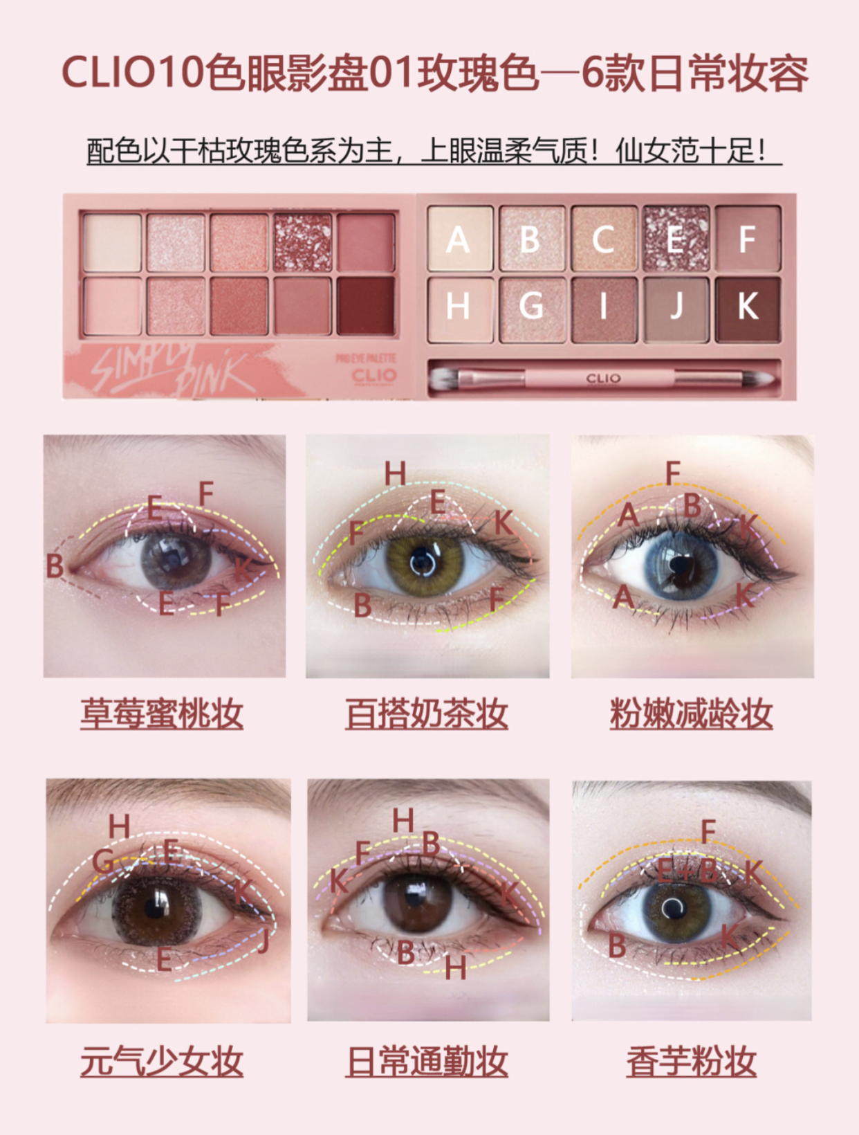 四色眼影盘的详细眼妆教程,眼影保姆式怎么搭配