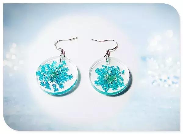 水晶耳环自制,滴胶耳环制作法