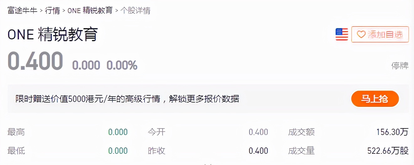 精锐教育股票上涨,精锐教育今日行情