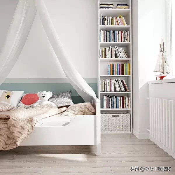 北欧卧室木纹砖铺贴效果图,北欧木地板砖房间效果图