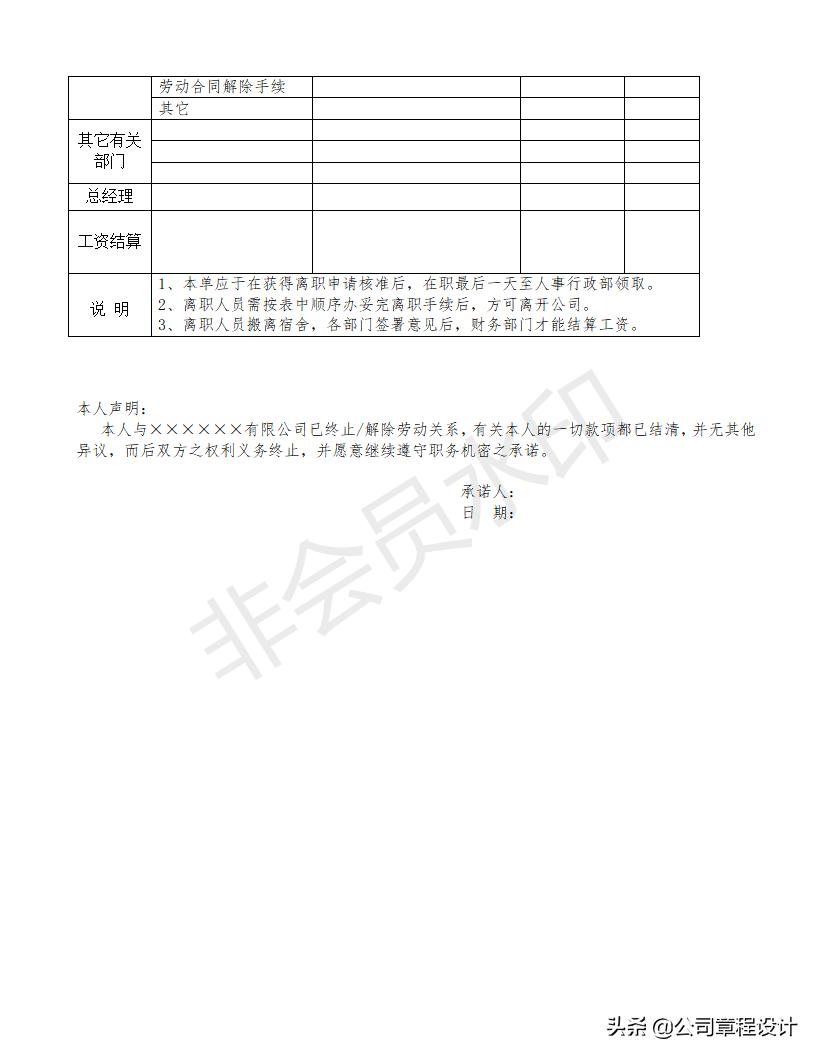 员工离职流程及步骤表,员工离职交接管理规定