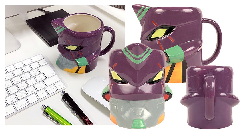 模玩周边:《新世纪福音战士》初号机/贰号机头部造型马克杯