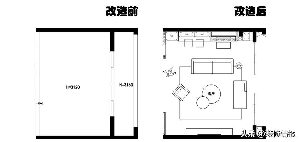 老破小南北通透长条户型改造,小户长条户型改造