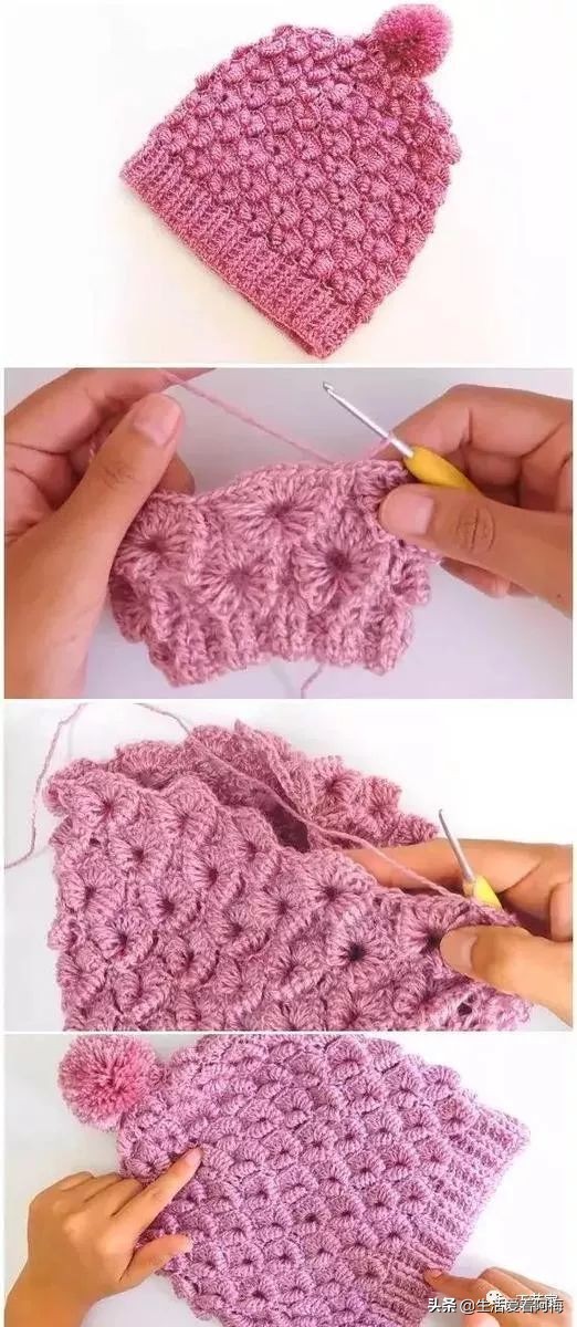 毛线编织有帽沿的冬帽,最新款毛线帽子编织教程日系帽