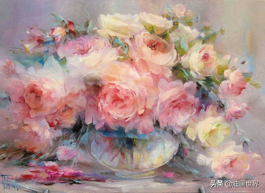 这画家绝对拥有绘画的魔力，把花束画得如此之美