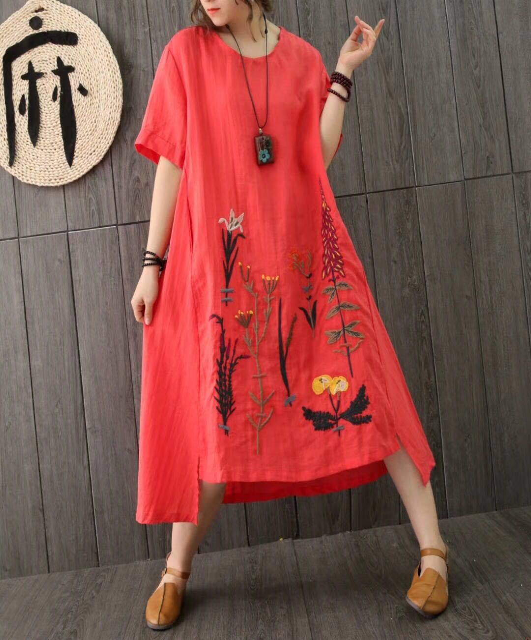 森系棉麻连衣裙女款,每个女人都爱连衣裙