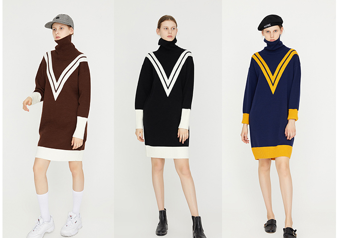 冬款气质修身裙针织裙,冬季高级感穿搭针织裙