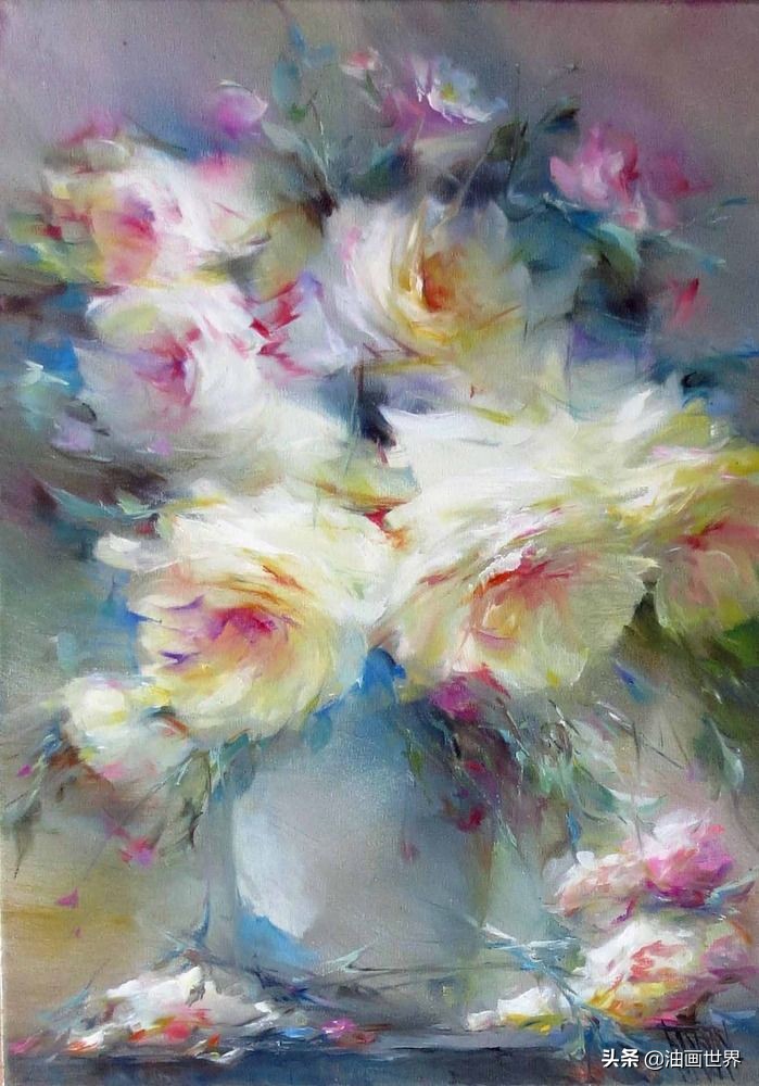 这画家绝对拥有绘画的魔力，把花束画得如此之美