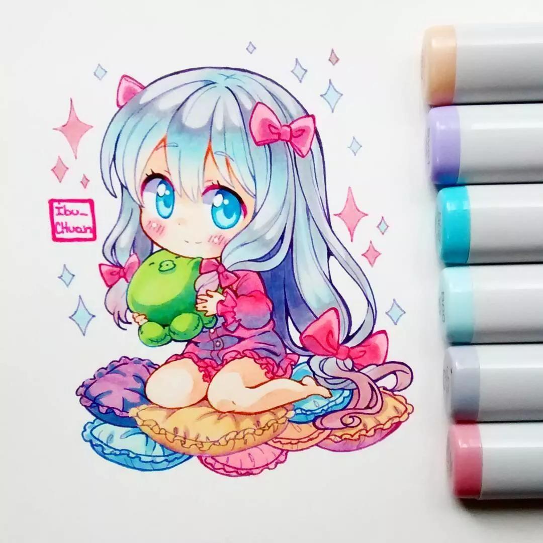 画画动漫人物马克笔手绘教程古风,画动漫马克笔全套