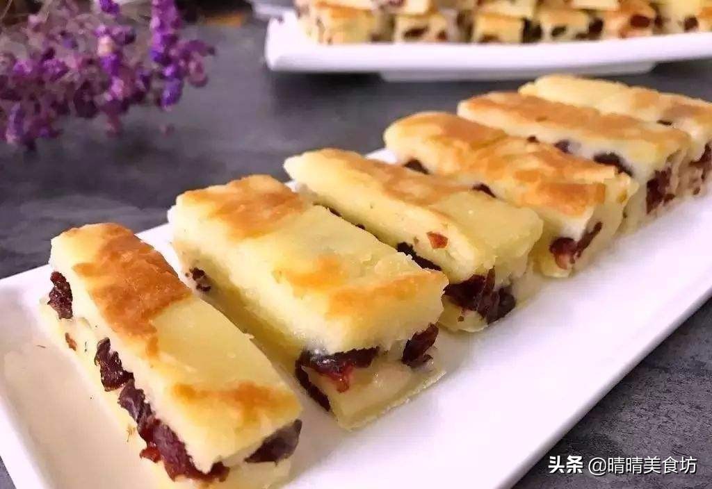 蔓越莓年糕做法,简单零失败糯叽叽的蔓越莓烤年糕