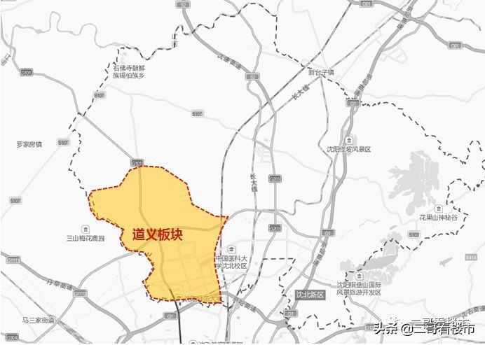 沈北新市府板块,沈北新区板块地图