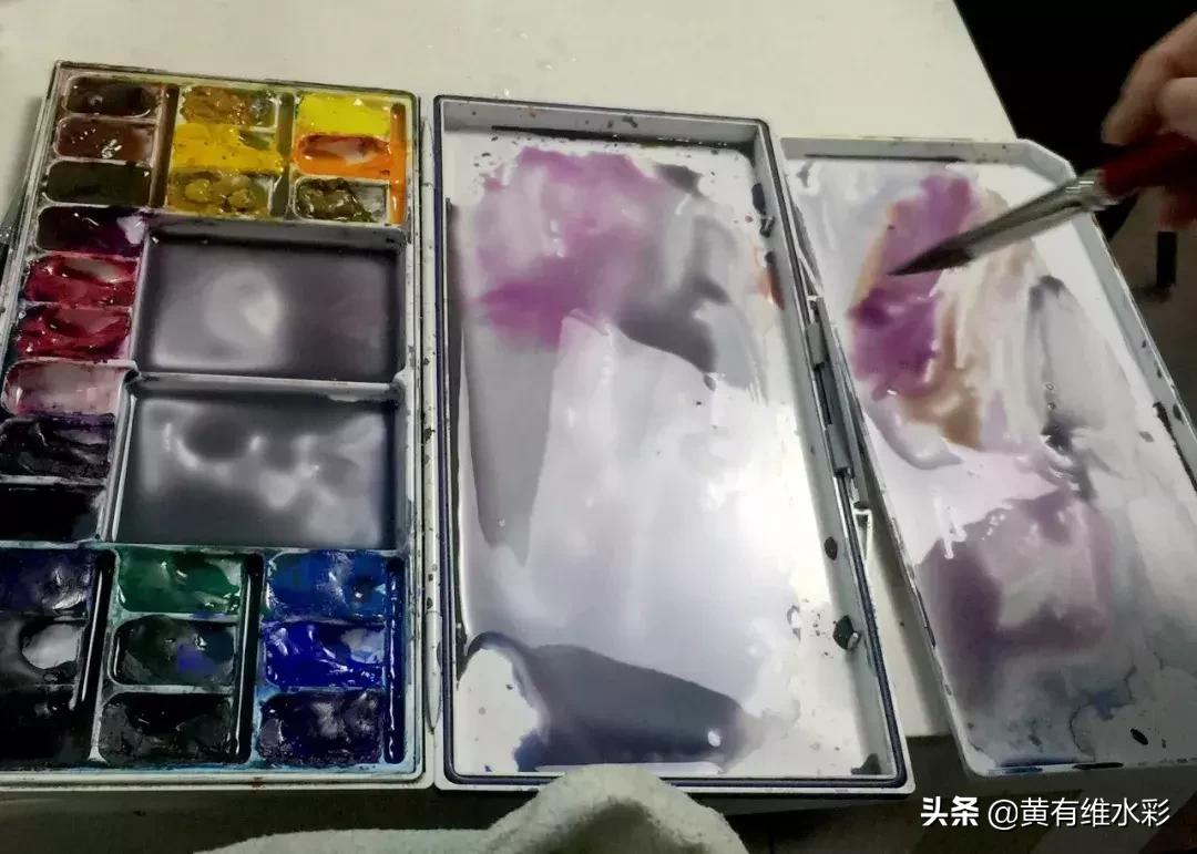 水彩画山风景入门,远山画法入门教程