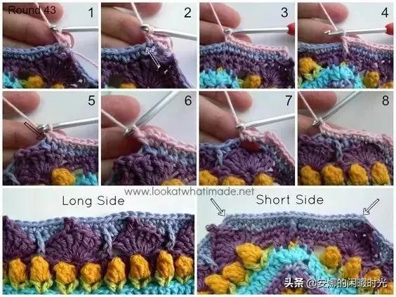 曼陀罗毯子编织教程,苏菲花园曼陀罗毯子钩法高清图解