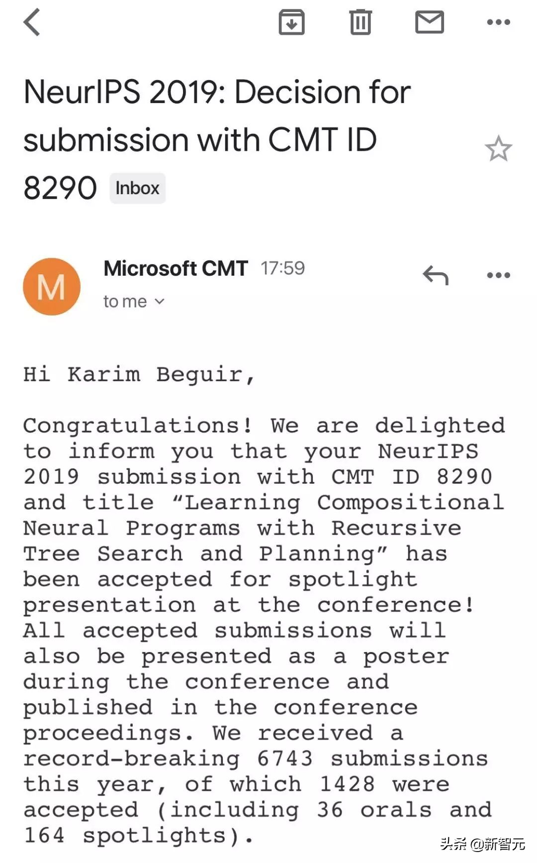 NeurIPS2019放榜，田渊栋4篇论文被接收，高分低分均可能被拒