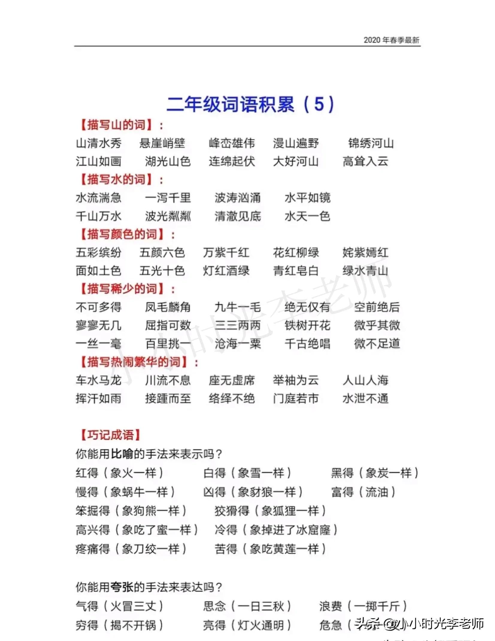 二年级下册语文必背课文知识归纳,二年级语文下册必背重点知识梳理